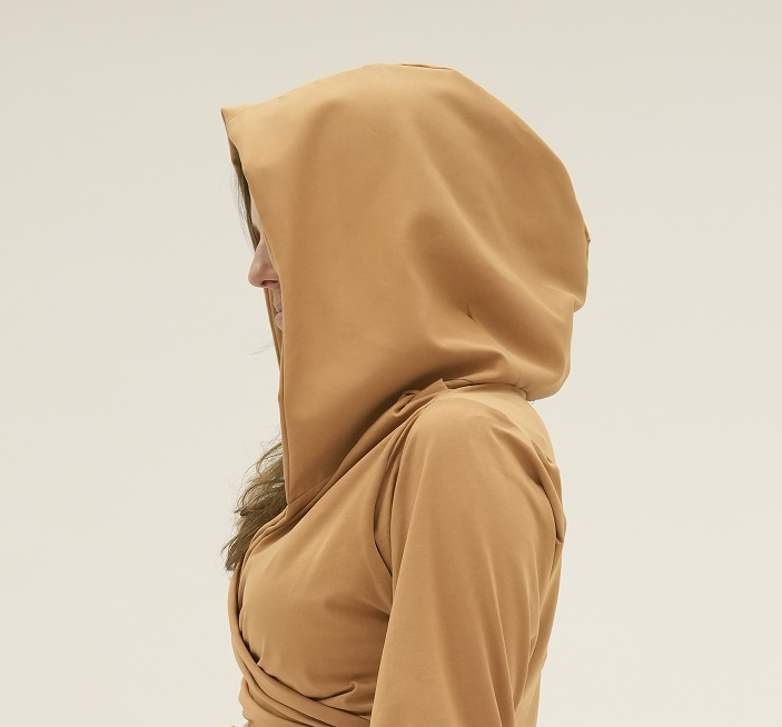 Wrap top with hoodie and pants