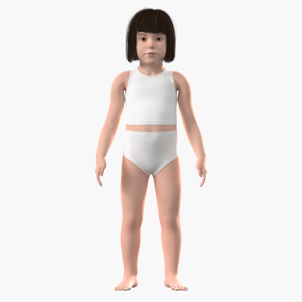 Charlie child avatar for 3D design software