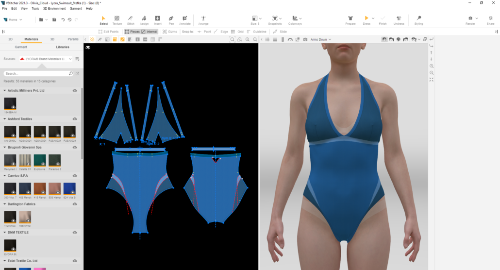 Design swimwear Using 3D Apparel Design Software