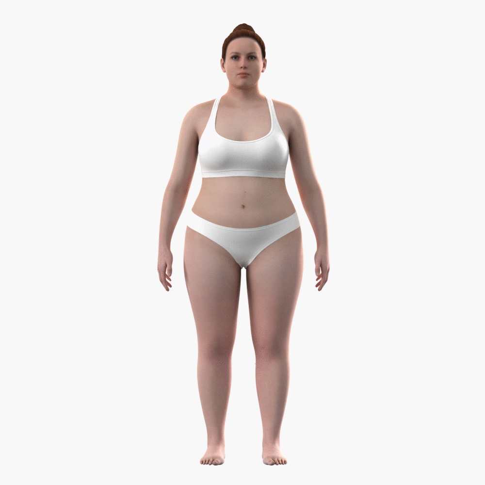 Sofia plus size avatar for 3D design software