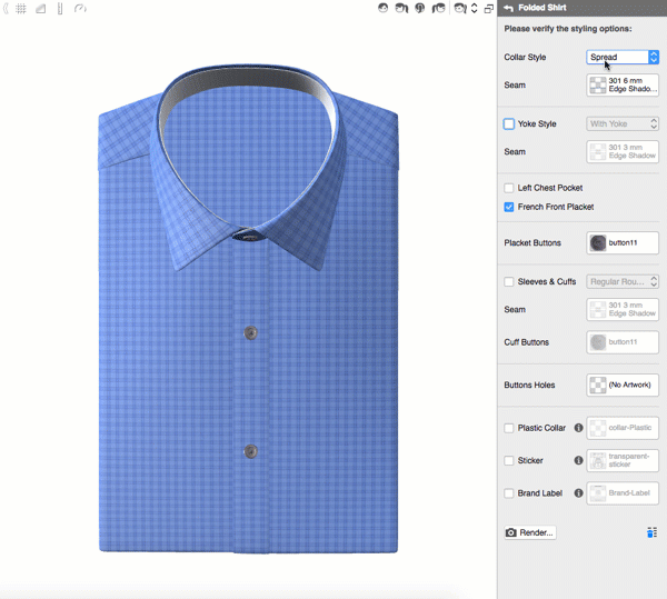 Folded shirt options